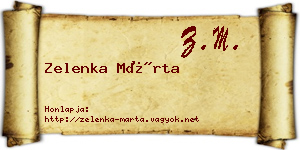 Zelenka Márta névjegykártya