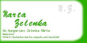 marta zelenka business card